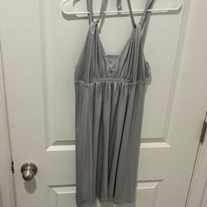 Elegant Gray Sleeveless Dress Babydoll Style